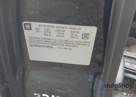 2014 Chevrolet Impala Limited Ltz из США, поврежденный, VIN 2G1WC5E39E1103505